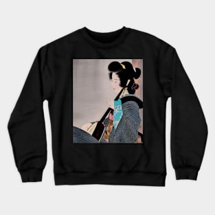 Melodic Geisha - Japanese Ukiyo-e Portrait Crewneck Sweatshirt